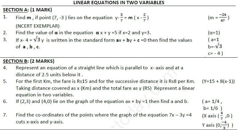 cbse-class-9-mathematics-linear-equations-in-two-variables-assignment-set-a